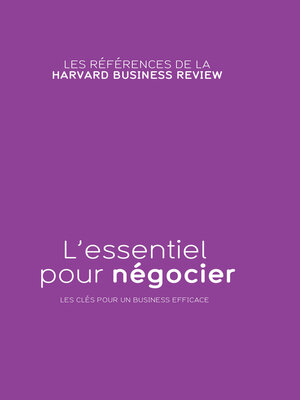 cover image of L'essentiel pour négocier
